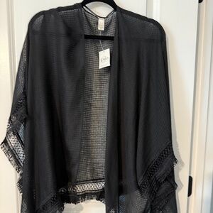Cato's Black Lightweight Coverup Accessories Sz: One Size